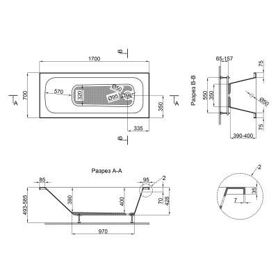 Будкрам купить Ванна акриловая Lidz Latwa 170 170x70 с ножками Nozki R Ванна акриловая Lidz Latwa 170 170x70 с ножками Nozki R 2