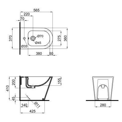 Будкрам купити Біде підлогове Qtap Stork 560х360х410 White QT15443378W Біде підлогове Qtap Stork 560х360х410 White QT15443378W 4