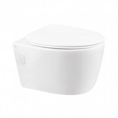 Будкрам купить Унитаз подвесной Qtap Leo безободковый с сиденьем Soft-close QT11331002ERW