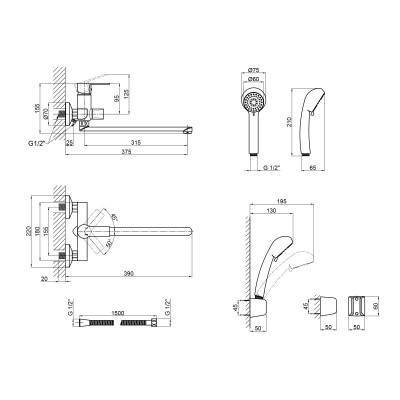 Будкрам купить Смеситель для ванны Qtap Alza 3251104C Смеситель для ванны Qtap Alza 3251104C 2