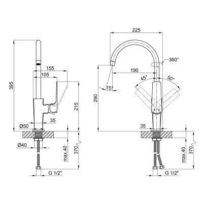 Будкрам купити Змішувач для кухні Qtap Letel 9053104UC Змішувач для кухні Qtap Letel 9053104UC 2