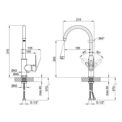 Будкрам купити Змішувач для кухні Qtap Rozkos 9055104UC Змішувач для кухні Qtap Rozkos 9055104UC 2