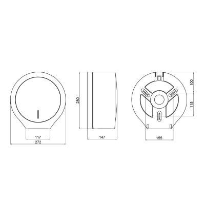 Будкрам купить Диспенсер для туалетной бумаги Qtap Drzak papiru DP100BP Диспенсер для туалетной бумаги Qtap Drzak papiru DP100BP 2