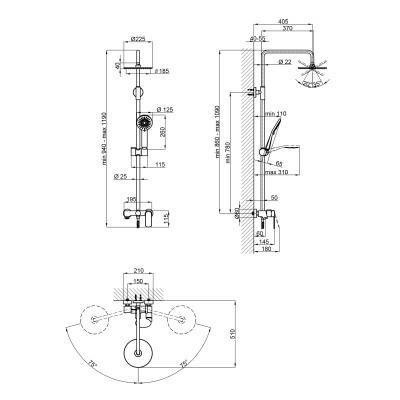 Будкрам купить Душевая система Qtap Sloup 51103OC Душевая система Qtap Sloup 51103OC 2