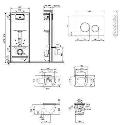 Будкрам купить Набор Qtap инсталляция 3 в 1 Nest QT0133M425 с панелью смыва круглой QT0111M11112CRM + унитаз с сиденьем Robin QT1333046ENRW Набор Qtap инсталляция 3 в 1 Nest QT0133M425 с панелью смыва круглой QT0111M11112CRM + унитаз с сиденьем Robin QT1333046ENRW 4