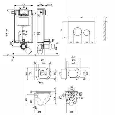 Будкрам купить Набор Qtap инсталляция 3 в 1 Nest QT0133M425 с панелью смыва круглой QT0111M11V1146MB + унитаз с сиденьем Robin QT1333046ENRW Набор Qtap инсталляция 3 в 1 Nest QT0133M425 с панелью смыва круглой QT0111M11V1146MB + унитаз с сиденьем Robin QT1333046ENRW 4