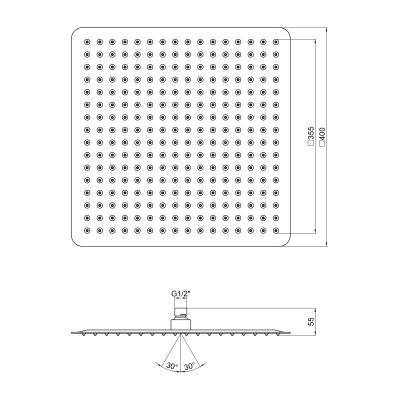 Будкрам купить Лейка для верхнего душа Qtap Hlavova S400N1ZBB Лейка для верхнего душа Qtap Hlavova S400N1ZBB 2