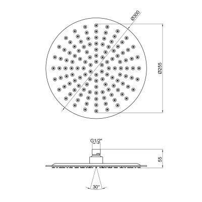 Будкрам купить Лейка для верхнего душа Qtap Hlavova S300O1ZBB Лейка для верхнего душа Qtap Hlavova S300O1ZBB 2