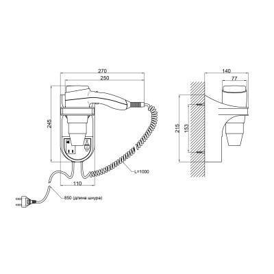 Будкрам купить Фен настенный Lidz (WHI) 130.01.90 1300 Вт Фен настенный Lidz (WHI) 130.01.90 1300 Вт 2
