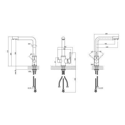 Будкрам купити Змішувач для кухні Lidz (BEI) Over 38 020 із підключенням до фільтра Змішувач для кухні Lidz (BEI) Over 38 020 із підключенням до фільтра 2