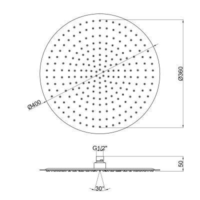 Будкрам купити Лійка для верхнього душу Lidz (CRM) 51 10 103 40, Ø40 см Лійка для верхнього душу Lidz (CRM) 51 10 103 40, Ø40 см 2