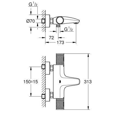 Будкрам купити Змішувач термостатичний для ванни Grohe Grohtherm 1000 Performance 34779000 Змішувач термостатичний для ванни Grohe Grohtherm 1000 Performance 34779000 4