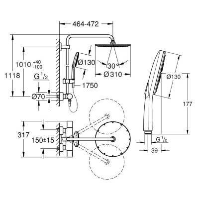 Будкрам купить Душевая система Grohe Rainshower Smartactive 27966001 Душевая система Grohe Rainshower Smartactive 27966001 4