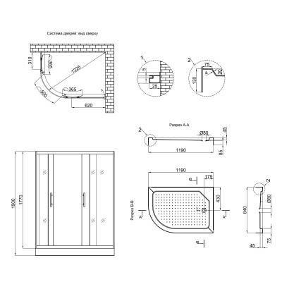 Будкрам купити Душова кабіна Lidz Latwa SC120x85R.SAT.LOW.TR, скло прозоре 5 мм, права Душова кабіна Lidz Latwa SC120x85R.SAT.LOW.TR, скло прозоре 5 мм, права 3