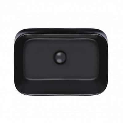 Будкрам купить Раковина-чаша Qtap Scorpio 550х390х120 Matt black с донным клапаном QT14112243MB