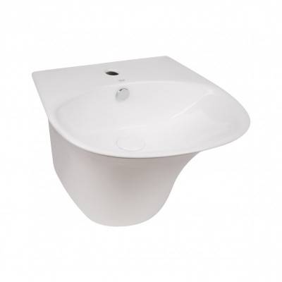 Будкрам купить Раковина подвесная моноблок Qtap Virgo 550х430х400 White с донным клапаном QT1811037GW Раковина подвесная моноблок Qtap Virgo 550х430х400 White с донным клапаном QT1811037GW 3