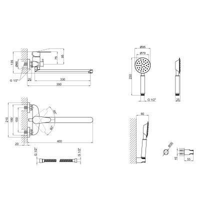 Будкрам купить Смеситель для ванны Lidz (NKS) 09 35 005-1 Смеситель для ванны Lidz (NKS) 09 35 005-1 2