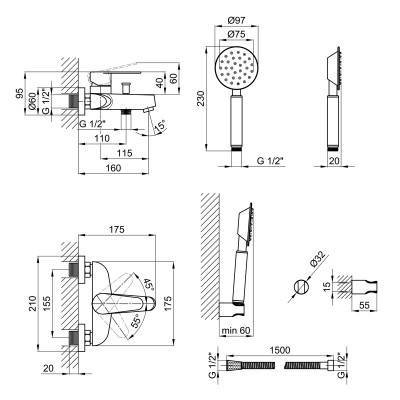 Будкрам купить Смеситель для ванны Lidz (NKS) 09 35 006-3 Смеситель для ванны Lidz (NKS) 09 35 006-3 2