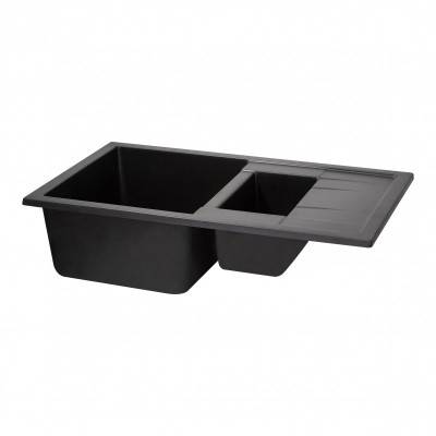 Будкрам купить Кухонная мойка с дополнительной чашей Qtap CS 7648 Black (QT7648BLA404) Кухонная мойка с дополнительной чашей Qtap CS 7648 Black (QT7648BLA404) 4