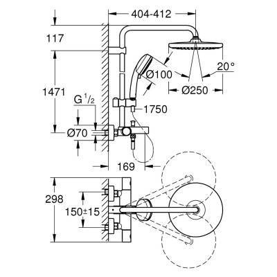 Будкрам купить Душевая система Grohe Tempesta Cosmopolitan 26672000 Душевая система Grohe Tempesta Cosmopolitan 26672000 2