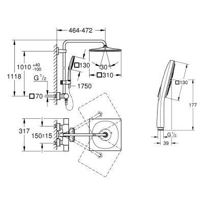 Будкрам купить Душевая система Grohe Rainshower Smartactive 26649000 Душевая система Grohe Rainshower Smartactive 26649000 2