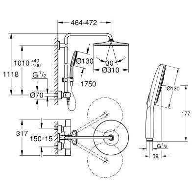 Будкрам купить Душевая система Grohe Rainshower Smartactive 26647000 Душевая система Grohe Rainshower Smartactive 26647000 2