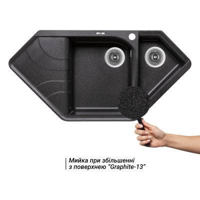 Будкрам купить Кухонная мойка с дополнительной чашей Lidz 1000x500/225 GRF-13 (LIDZGRF131000500225) Кухонная мойка с дополнительной чашей Lidz 1000x500/225 GRF-13 (LIDZGRF131000500225) 3