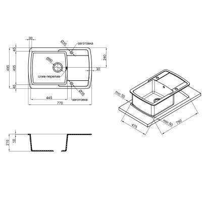 Будкрам купить Кухонная мойка Lidz 770x490/200 COL-06 (LIDZCOL06770490200) Кухонная мойка Lidz 770x490/200 COL-06 (LIDZCOL06770490200) 2