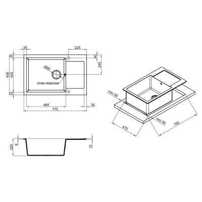 Будкрам купить Кухонная мойка Lidz 781x510/200 WHI-01 (LIDZWHI01781510200) Кухонная мойка Lidz 781x510/200 WHI-01 (LIDZWHI01781510200) 2