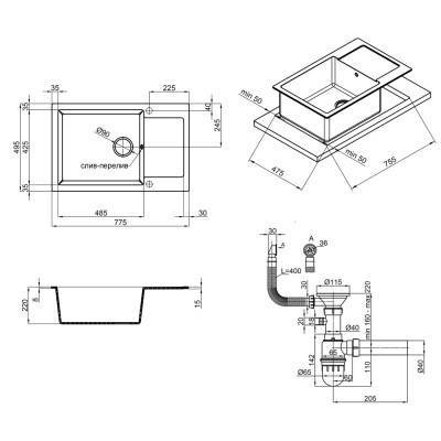 Будкрам купить Кухонная мойка Lidz 781x510/200 BLM-14 (LIDZBLM14781510200) Кухонная мойка Lidz 781x510/200 BLM-14 (LIDZBLM14781510200) 2