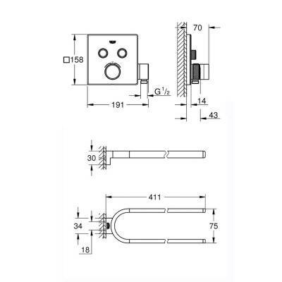 Будкрам купити Набір Grohe зовнішня частина термостатичного змішувача для душу Grohtherm SmartControl 29125000 на два споживачі + тримач для рушників Selection 41059000 Набір Grohe зовнішня частина термостатичного змішувача для душу Grohtherm SmartControl 29125000 на два споживачі + тримач для рушників Selection 41059000 2
