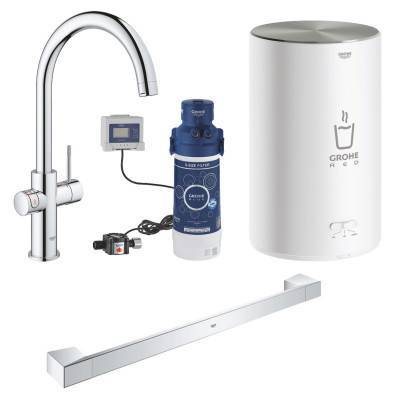 Будкрам купити Набір Grohe змішувач для кухні з бойлером Red Duo 30083001 M-size + полотенцетримач Selection Cube 40807000