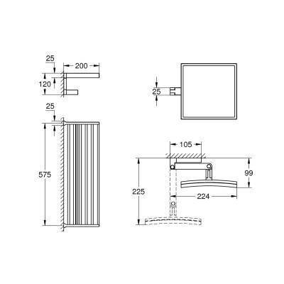Будкрам купить Набор аксессуаров Grohe полка для полотенец Selection Cube 40804000 + зеркало косметическое Selection Cube 40808000 Набор аксессуаров Grohe полка для полотенец Selection Cube 40804000 + зеркало косметическое Selection Cube 40808000 2