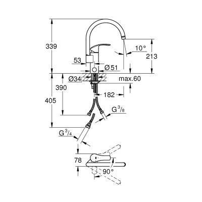 Будкрам купить Смеситель для кухни Grohe Eurosmart 33490002 Смеситель для кухни Grohe Eurosmart 33490002 2