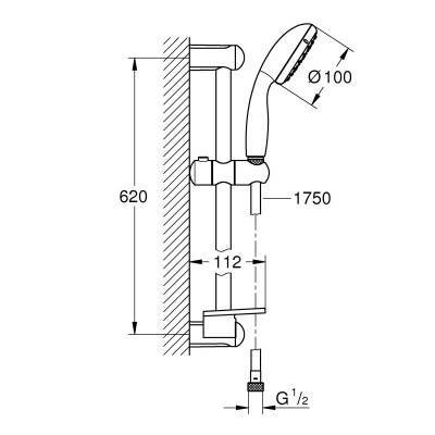 Будкрам купити Душовий гарнітур Grohe New Tempesta 100 27926001 Душовий гарнітур Grohe New Tempesta 100 27926001 2
