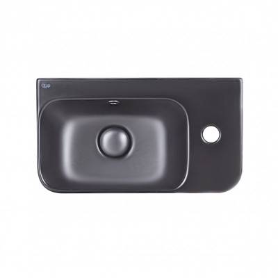 Будкрам купить Раковина Qtap Tern 450х260х155 Matt black с донным клапаном QT17115117RMB