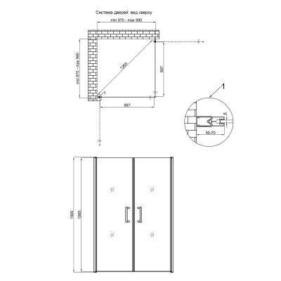 Будкрам купить Душевая кабина Qtap Gemini CRM1011SC6 100x100 см, стекло Clear 6 мм, покрытие CalcLess без поддона Душевая кабина Qtap Gemini CRM1011SC6 100x100 см, стекло Clear 6 мм, покрытие CalcLess без поддона 2