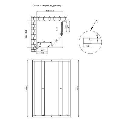 Будкрам купить Душевая кабина Qtap Pisces CRM109-11SP5 90-105x90-105 см, стекло Pear 5 мм без поддона Душевая кабина Qtap Pisces CRM109-11SP5 90-105x90-105 см, стекло Pear 5 мм без поддона 2