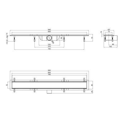Будкрам купить Трап Qtap Dry Tile304-800 линейный с сухим затвором под плитку 800 мм Трап Qtap Dry Tile304-800 линейный с сухим затвором под плитку 800 мм 2