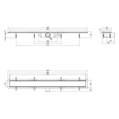 Будкрам купить Трап Qtap Dry Tile304-900 линейный с сухим затвором под плитку 900 мм Трап Qtap Dry Tile304-900 линейный с сухим затвором под плитку 900 мм 2