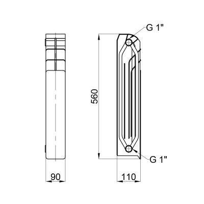 Будкрам купити Радіатор біметалічний Thermo Alliance Bi-Vulcan Duo 500/110 2-х трубний 2,64 кг Радіатор біметалічний Thermo Alliance Bi-Vulcan Duo 500/110 2-х трубний 2,64 кг 2
