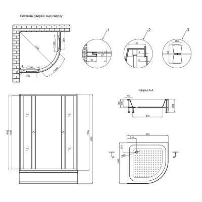 Будкрам купити Душова кабіна Lidz Wieza SC90x90.SAT.MID.L, скло Linie 4 мм Душова кабіна Lidz Wieza SC90x90.SAT.MID.L, скло Linie 4 мм 2