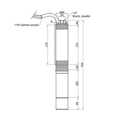 Будкрам купить Насос погружной центробежный Taifu 4STM4-6 0,37 кВт Насос погружной центробежный Taifu 4STM4-6 0,37 кВт 2