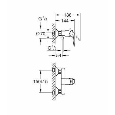Будкрам купить Смеситель для душа Grohe BauEdge 23636000 Смеситель для душа Grohe BauEdge 23636000 2