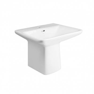 Будкрам купить Раковина подвесная моноблок Qtap Aquarius 630х515х490 White с донным клапаном QT2111WL425W