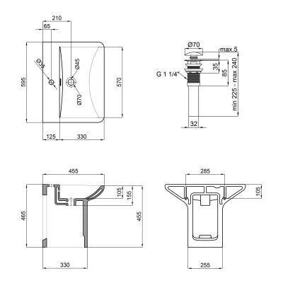 Будкрам купить Раковина подвесная моноблок Qtap Aquarius 630х515х490 White с донным клапаном QT2111WL425W Раковина подвесная моноблок Qtap Aquarius 630х515х490 White с донным клапаном QT2111WL425W 2