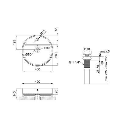 Будкрам купить Раковина-чаша Qtap Swan 420х420х145 White с донным клапаном QT1611A051TW Раковина-чаша Qtap Swan 420х420х145 White с донным клапаном QT1611A051TW 2