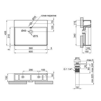 Будкрам купити Раковина Qtap Crow 600х450х150 White з донним клапаном QT0511WL032W Раковина Qtap Crow 600х450х150 White з донним клапаном QT0511WL032W 2
