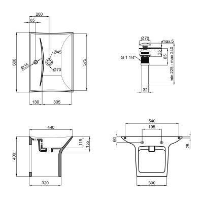 Будкрам купити Раковина підвісна моноблок Qtap Presto 600х450х405mm White з донним клапаном QT2411G822W Раковина підвісна моноблок Qtap Presto 600х450х405mm White з донним клапаном QT2411G822W 2