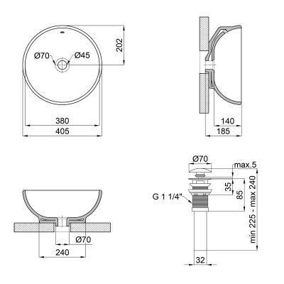 Будкрам купить Раковина-чаша Qtap Robin 410х410х180 White с донным клапаном QT1311A004W Раковина-чаша Qtap Robin 410х410х180 White с донным клапаном QT1311A004W 2